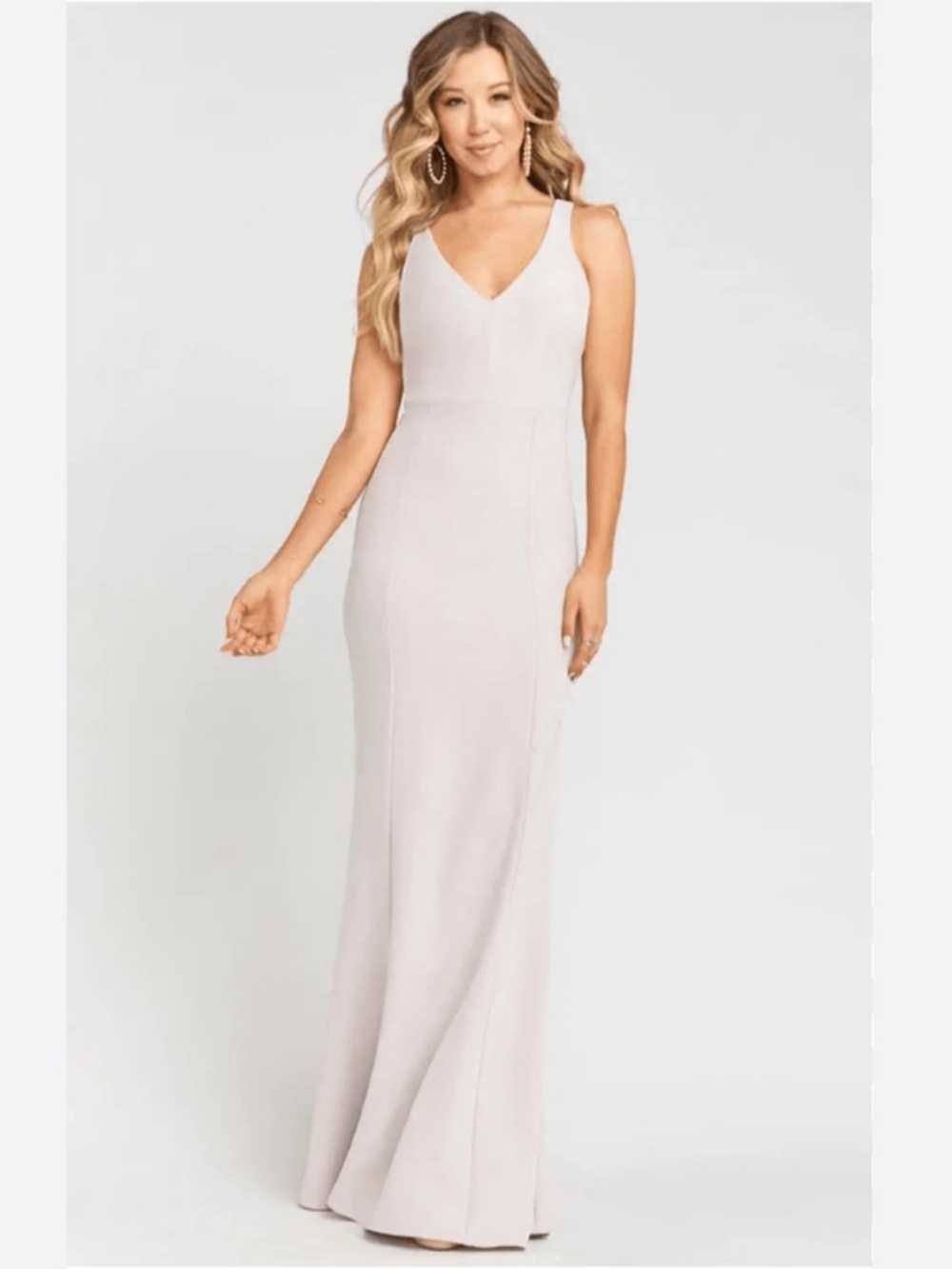 Show Me Your MuMu Sleeveless V-Neck Maxi Dress in Taupe/Blush